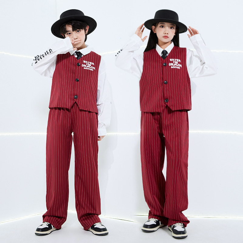 Street Fashion Outfit Girl - Fashion Girls Striped Street Dancewear Set