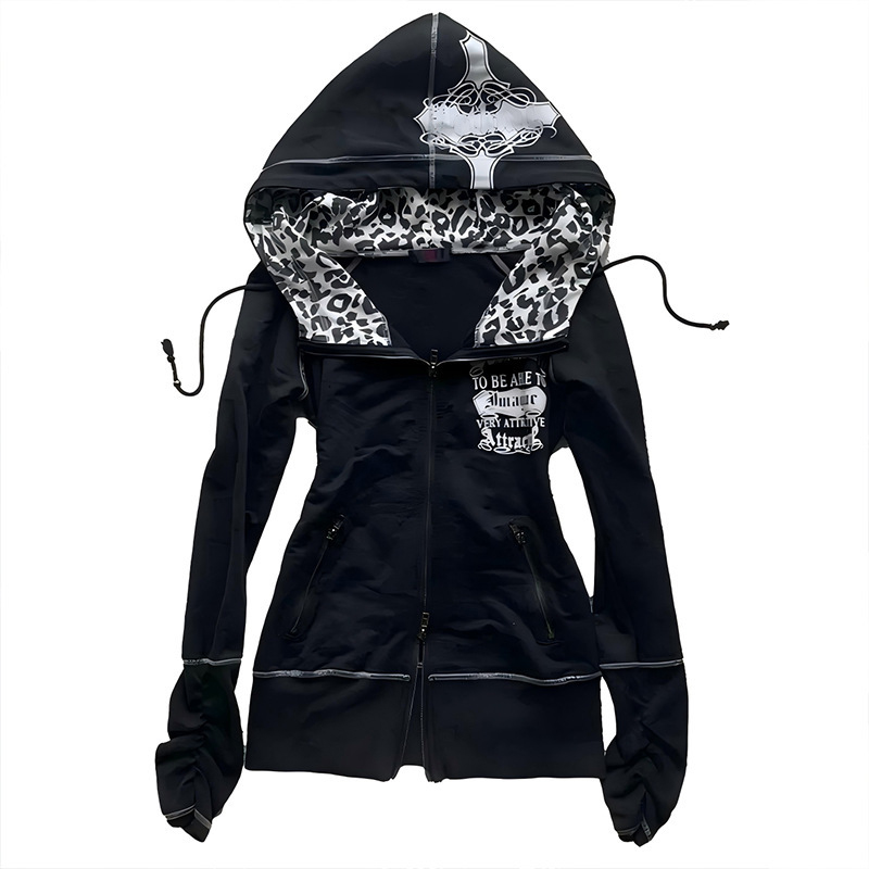 Street Fashion China Beautiful Girls - Gothic Harajuku Sports Hooded Coat Beautiful