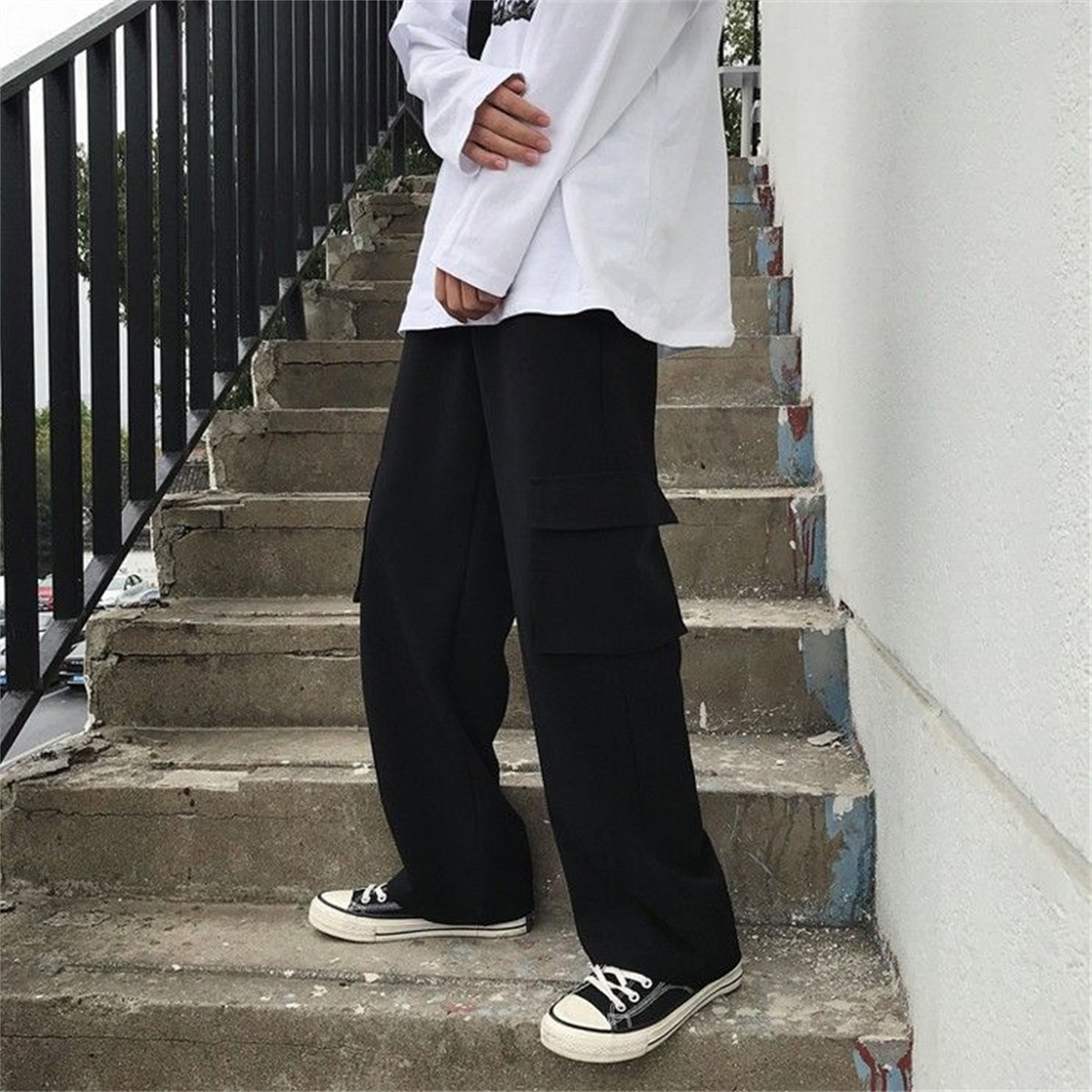 Black Men's Hip Hop Cargo Pant - Techwear Pants Tactical recension och pris