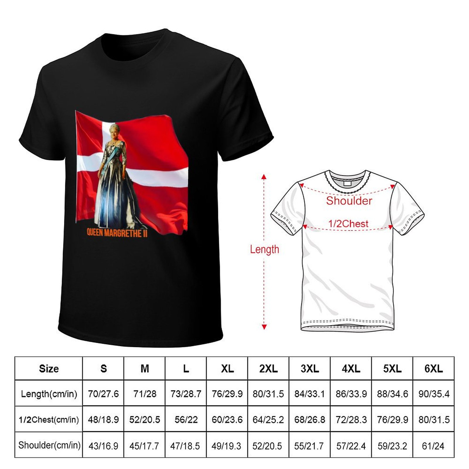 Queen Margrethe II T-Shirt Str - Queen Street Fashion recension och pris