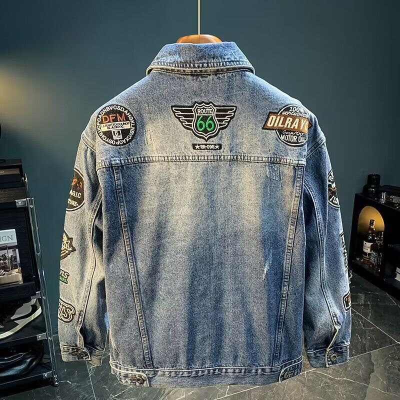 Men High Street Embroidery Pat - Street Fashion Jacket Men recension och pris