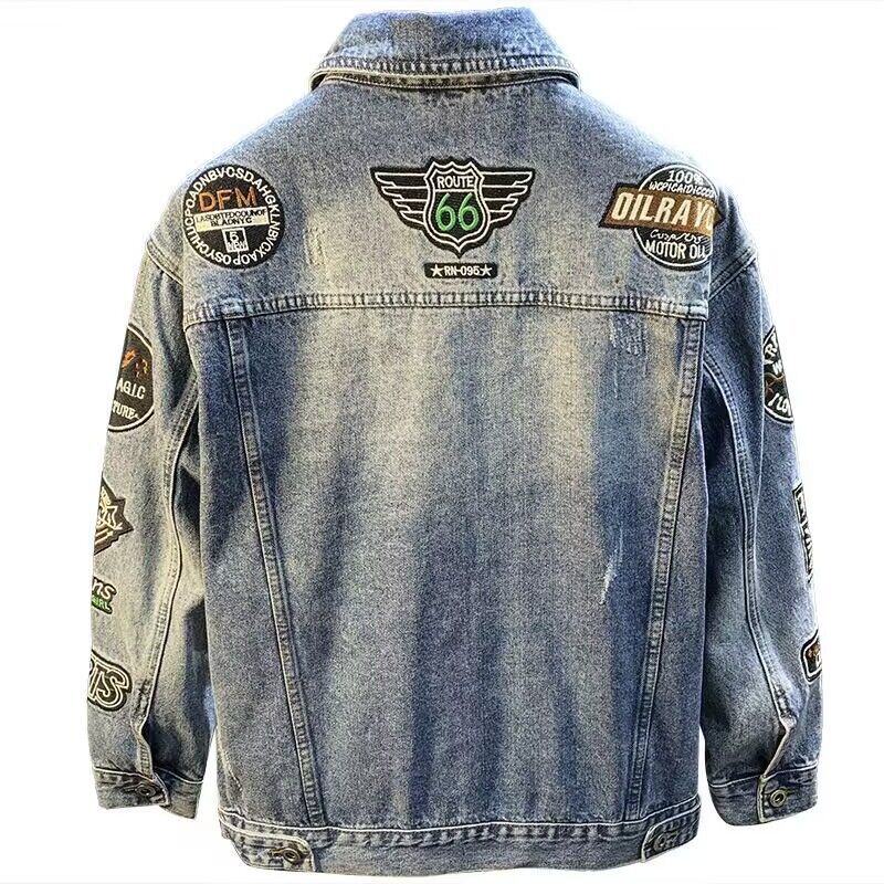 Men High Street Embroidery Pat - Street Fashion Jacket Men recension och pris