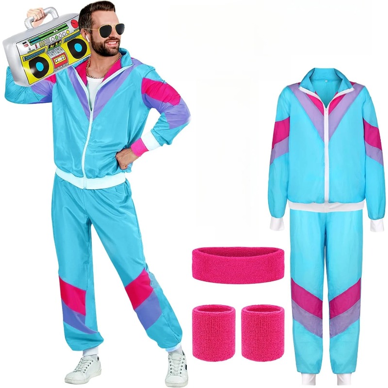 80s 90s Fancy Dress Costumes f - Street Fashion Jacket Men recension och pris