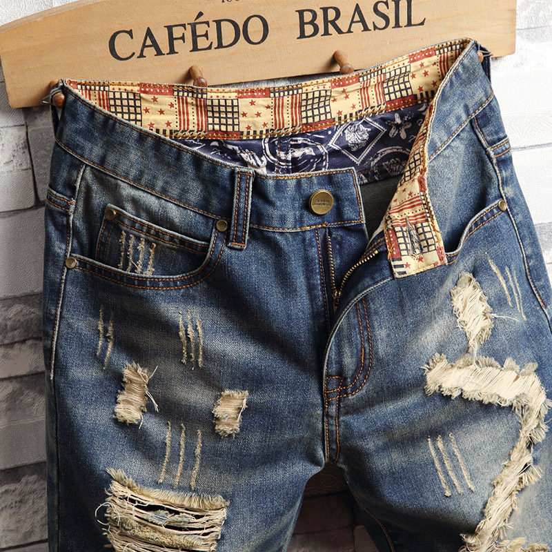 Ripped Hip-hop Denim Shorts Me - Street Fashion Jeans Men recension och pris
