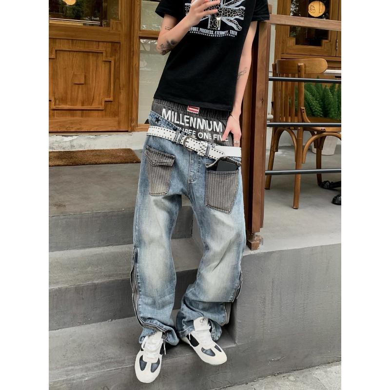 Men's Patchwork Design Jeans 9 - Street Fashion Jeans Men recension och pris