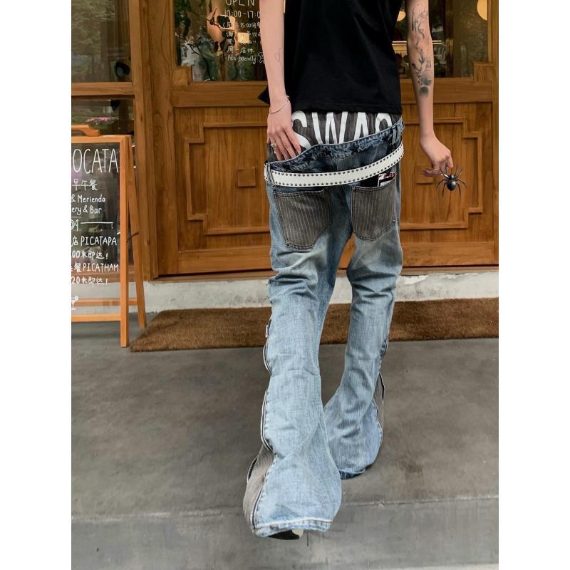 Men's Patchwork Design Jeans 9 - Street Fashion Jeans Men recension och pris