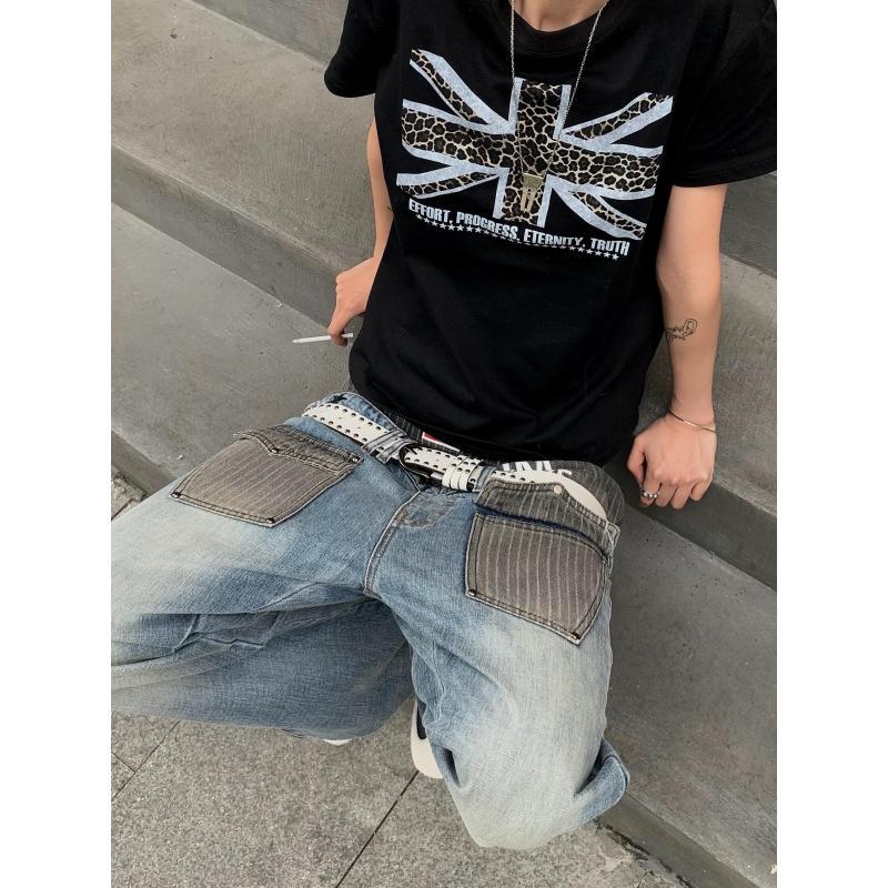 Men's Patchwork Design Jeans 9 - Street Fashion Jeans Men recension och pris