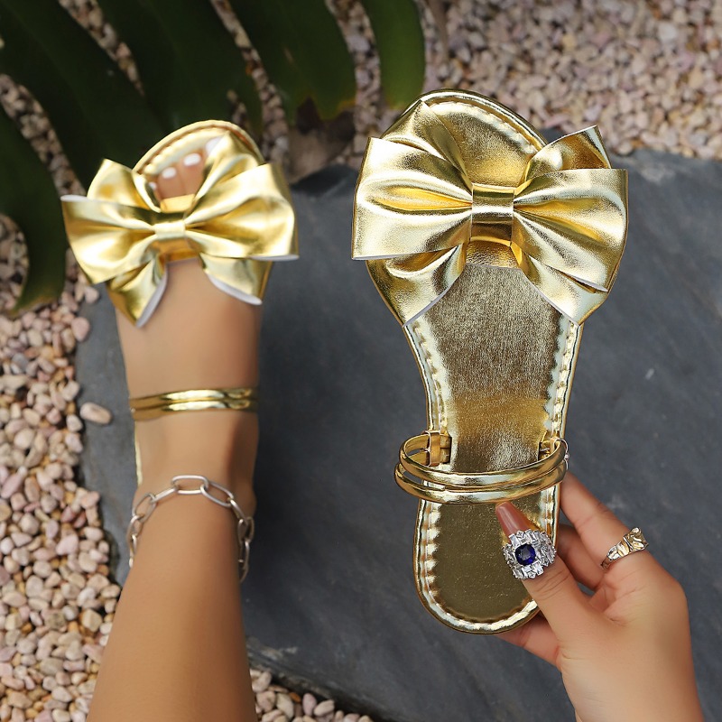Golden Women Flat Slippers New - Street Fashion Female recension och pris