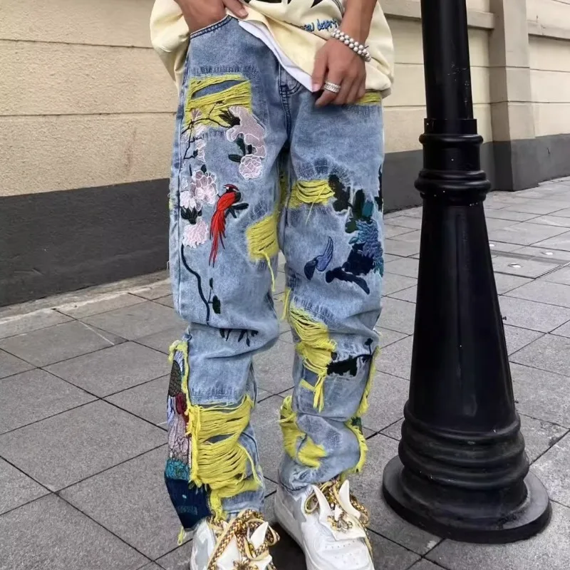 American Vintage Hip-hop Embro - Street Fashion Jeans Men recension och pris