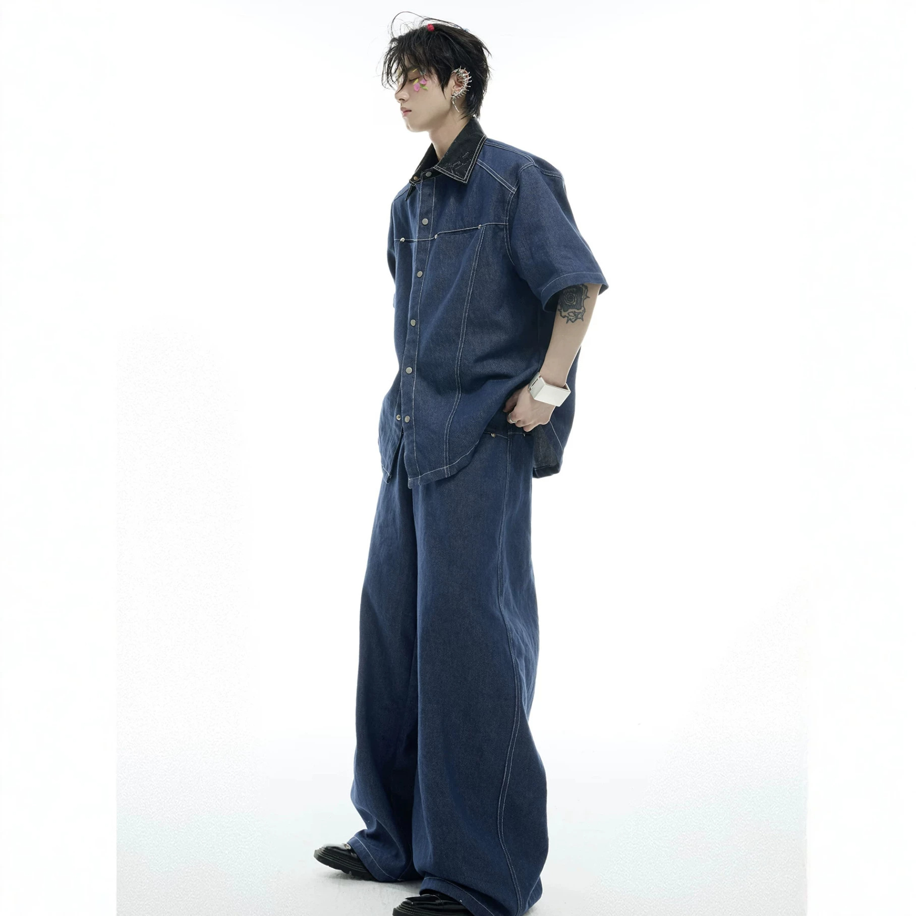 Summer Men's Denim Matching Se - Street Fashion Jeans Men recension och pris