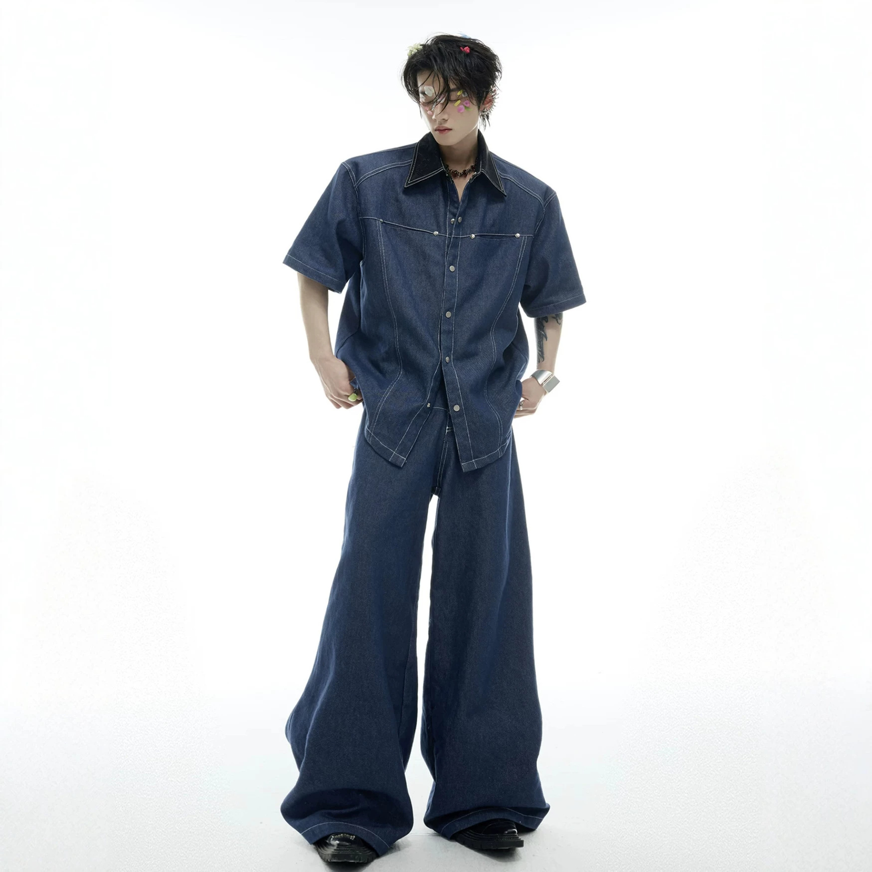 Summer Men's Denim Matching Se - Street Fashion Jeans Men recension och pris