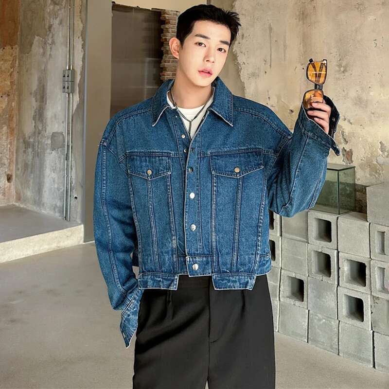 LUZHEN Personality Denim Short - Street Fashion Jacket Men recension och pris