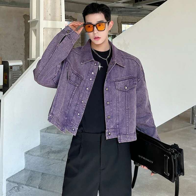 LUZHEN Personality Denim Short - Street Fashion Jacket Men recension och pris