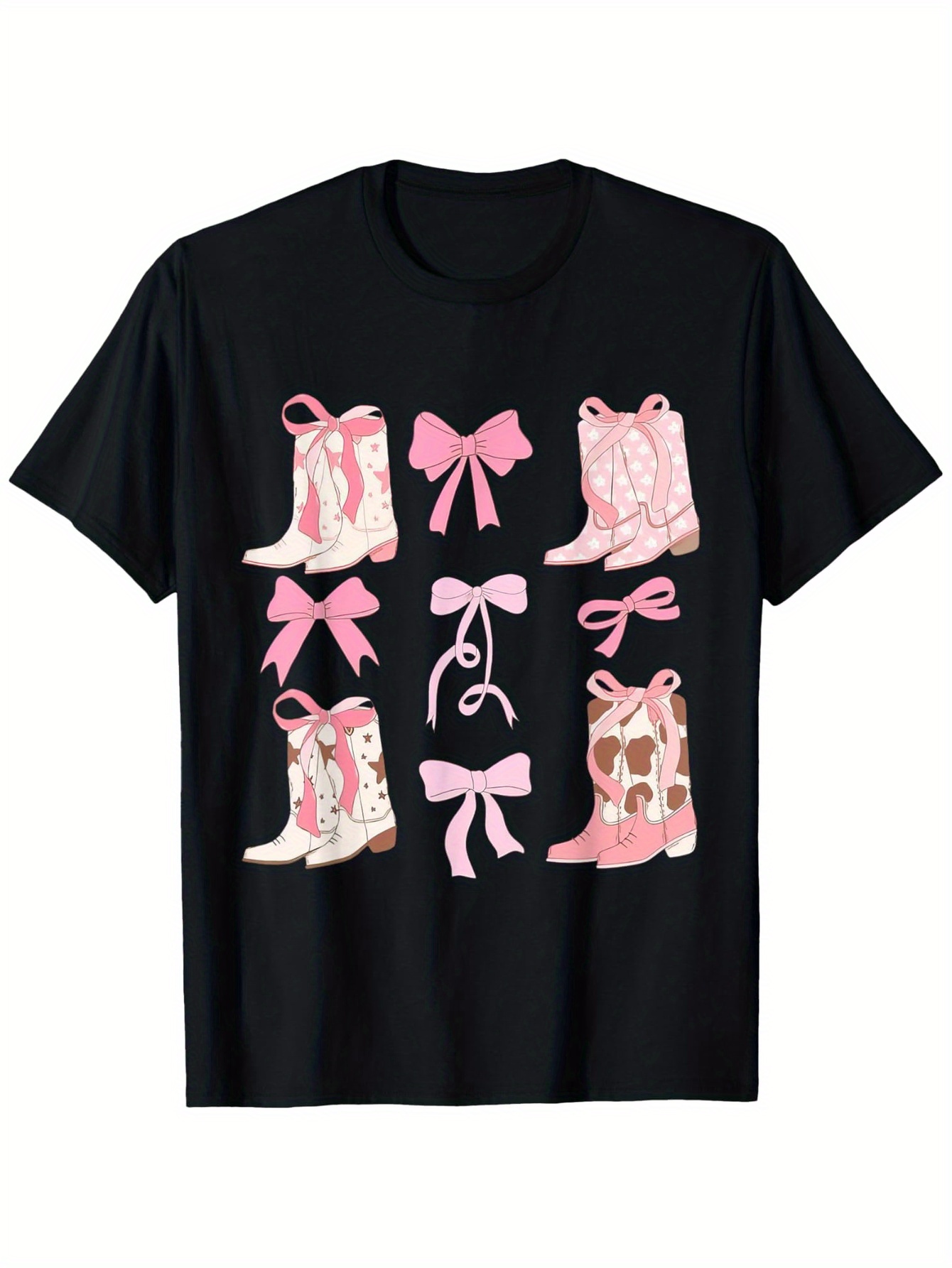 Coquette Pink Bow Cow Boots Ha - Street Fashion Co recension och pris