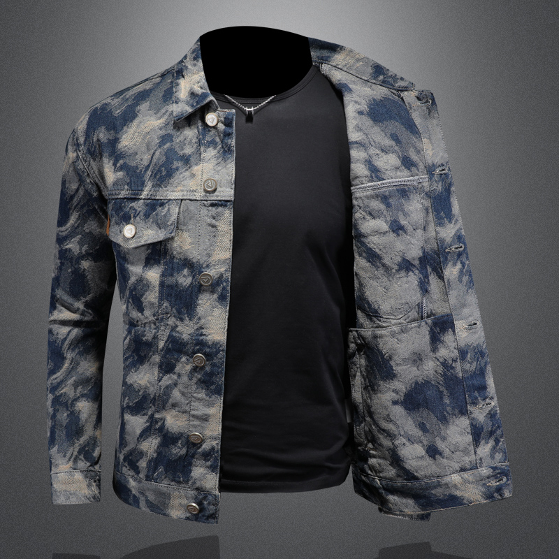 2025 Spring Vintage Denim Jack - Street Fashion Jacket Men recension och pris
