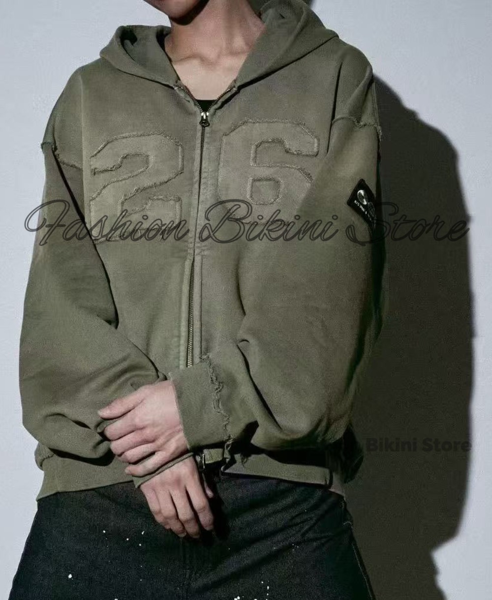 NEW Washed Grey Retro Hoodie 3 - Street Fashion Jacket Men recension och pris