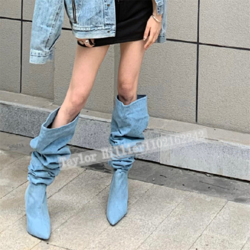 Springtime Blue Denim Pleated  - Street Fashion Denim recension och pris