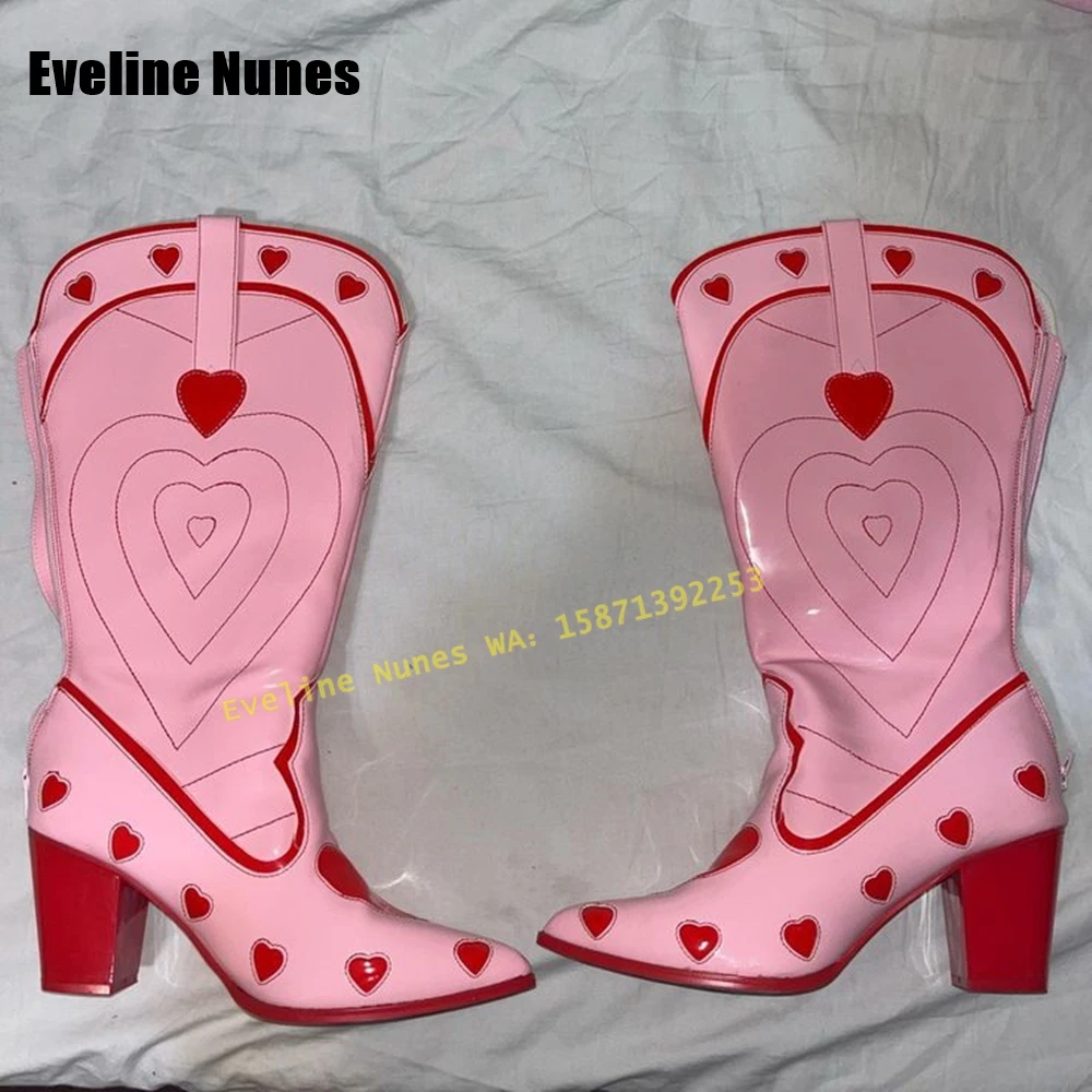 Pink Heart Space Cowgirl Boots - Street Fashion Female recension och pris