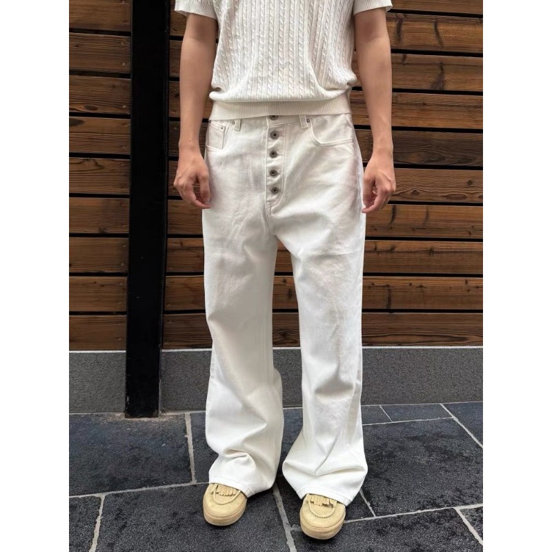 Men's White Wide Leg Jeans Hig - Street Fashion Jeans Men recension och pris