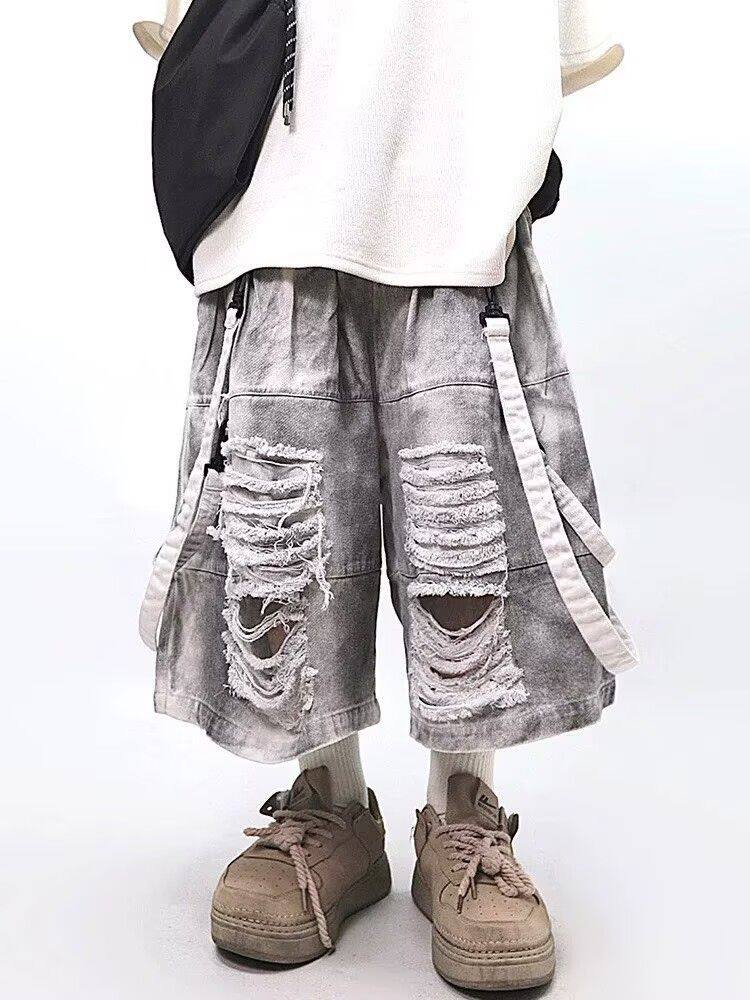 Retro Hip-hop Men's Ripped Jea - Street Fashion Jeans Men recension och pris
