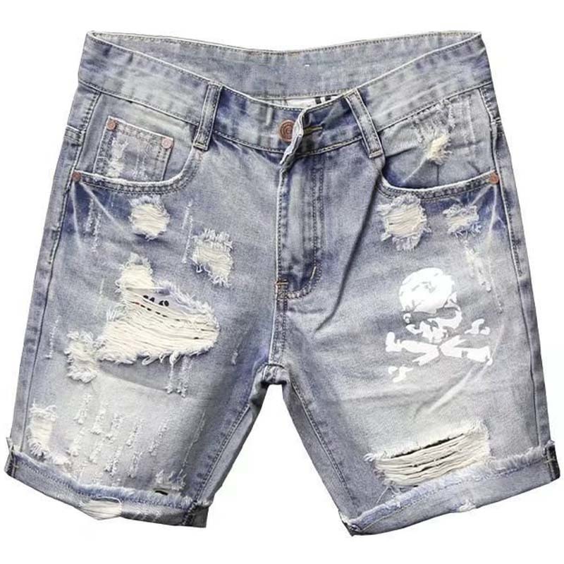 Summer Men's Worn Bead Hole Be - Street Fashion Jeans Men recension och pris